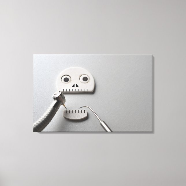 The skeleton which dental treatment is taken canvas print (Front)