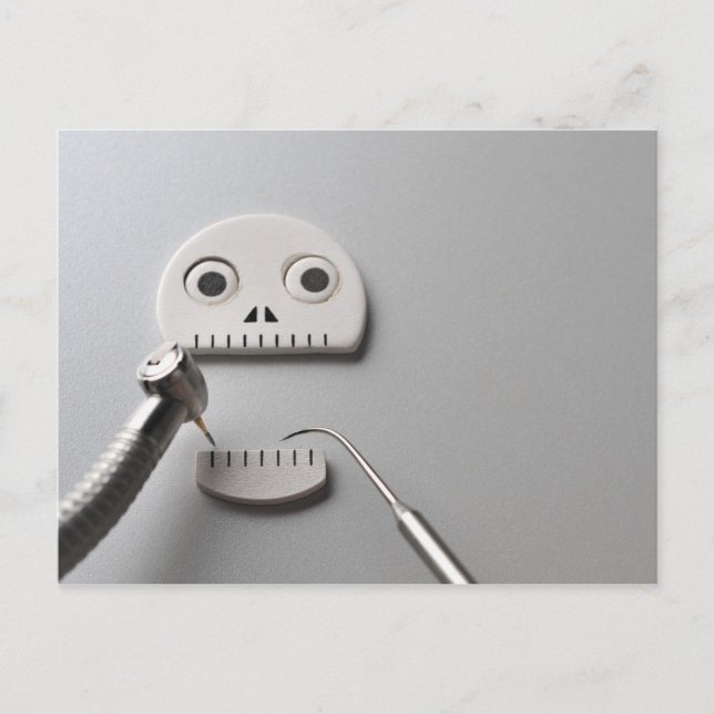 The skeleton which dental treatment is taken postcard (Front)