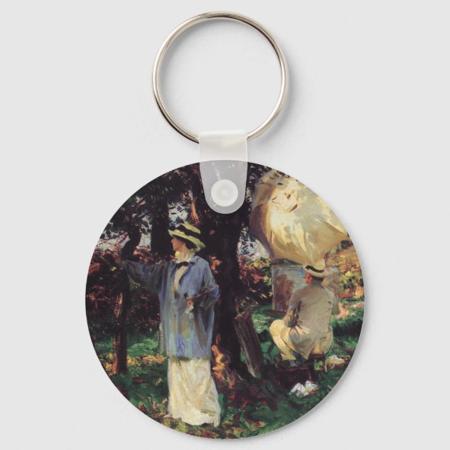 The Sketchers by John Singer Sargent Keychain (Front)