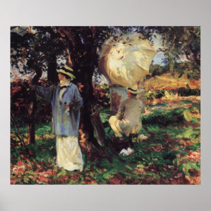 The Sketchers by Sargent, Vintage Victorian Art Poster