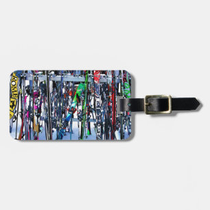 The Ski Party - Skis and Poles Luggage Tag