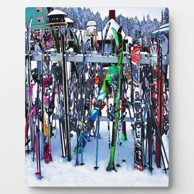The Ski Party - Skis and Poles Plaque (Front)