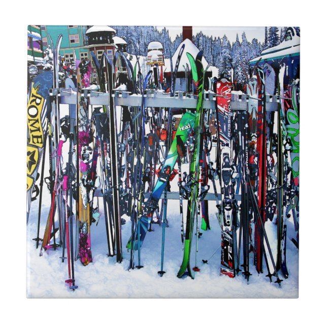 The Ski Party - Skis and Poles Tile (Front)