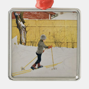The Skier, c.1909 Metal Ornament