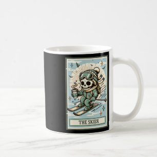 The Skier Skeleton Card Skiing Gift Spooky Season Coffee Mug