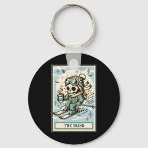 The Skier Skeleton Card Skiing Gift Spooky Season Keychain
