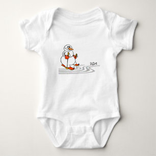 The Skiing Snowman - Baby Bodysuit