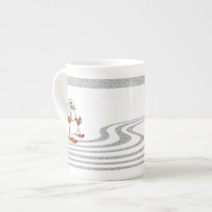 The Skiing Snowman - Bone China Mug