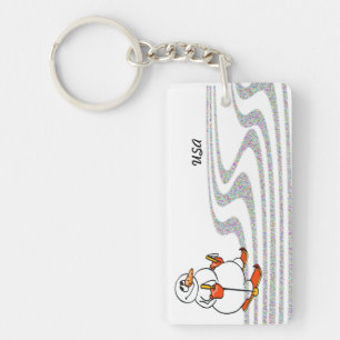 The Skiing Snowman - Keychain