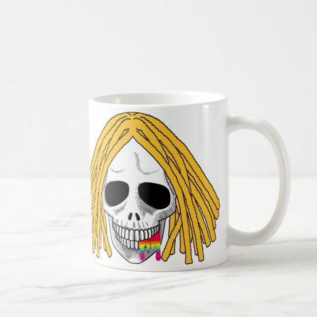 The Skull Dreadlocks Blonde Rainbow B Coffee Mug (Right)