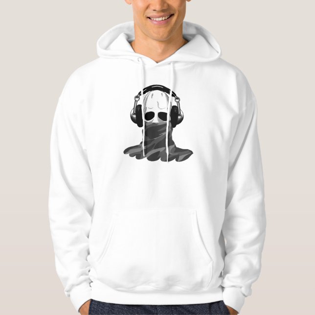 The Skull: Headphones & Camouflaged Turtleneck B Hoodie (Front)
