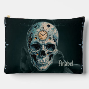 The Skull of Time: Roman numerals Accessory Pouch