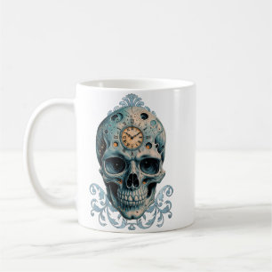 The Skull of Time: Roman numerals Coffee Mug