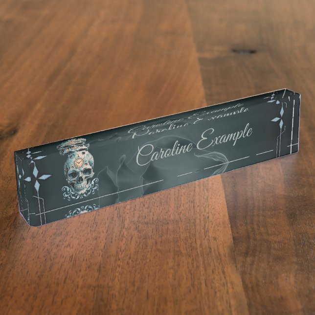 The Skull of Time: Roman numerals Nameplate (Side)