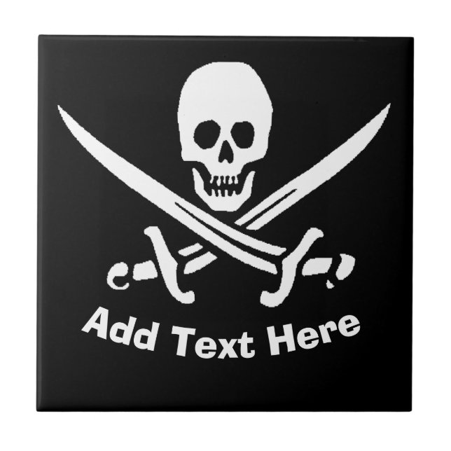 The Skull ,Sword Abstract, Dutch Look, Personalize Tile (Front)