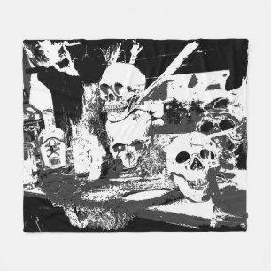 The Skulls Have It - Halloween Design Fleece Blanket