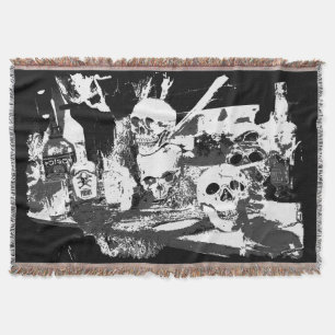 The Skulls Have It - Halloween Design Throw Blanket