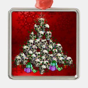 The Skulls of Christmas Metal Ornament