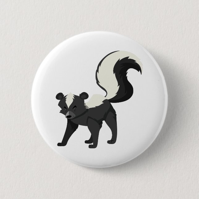 The skunk 2 inch round button (Front)