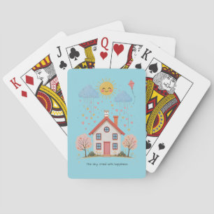 The sky cried with happiness playing cards