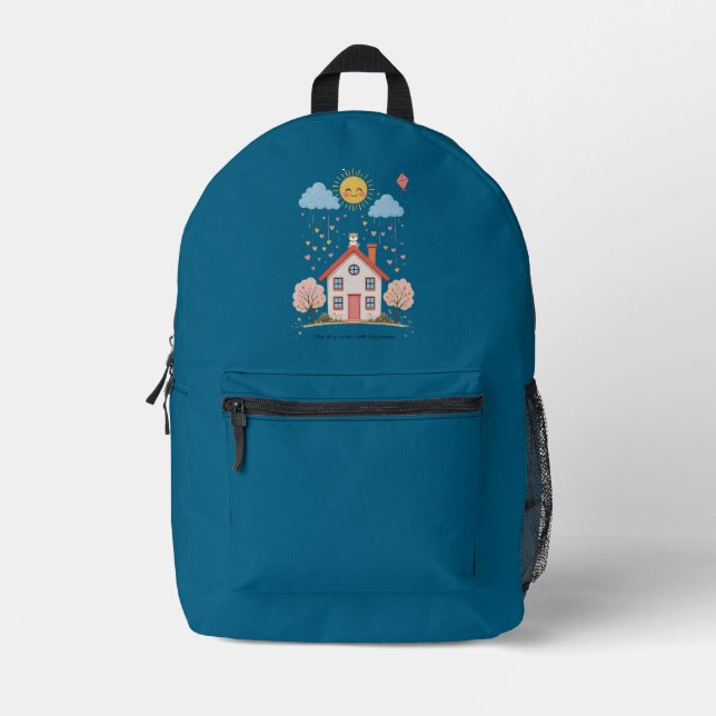 The sky cried with happiness printed backpack (Front)