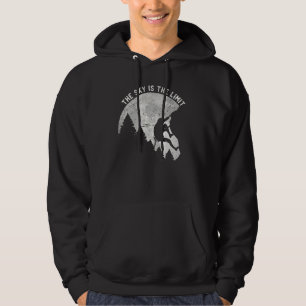 The Sky Is The Limit Moon Rock Climbing Mountain Hoodie