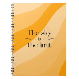 The sky is the limit orange abstract gradient notebook