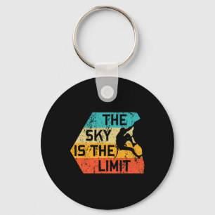 The Sky Is The Limit Retro Rock Climbing Vintage C Keychain