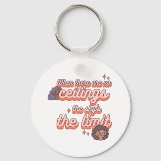 The sky’s the limit | Women's Rights Pink Retro  Keychain