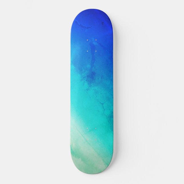 The Sky Skateboard Deck, Blue and Green Hues (Front)
