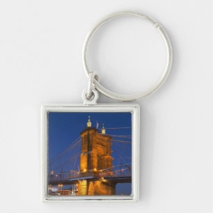 The skyline of Cincinnati, Ohio, USA at dusk Keychain