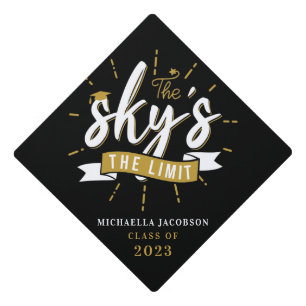 The Sky's The Limit Grad Graduation 2025 Graduation Cap Topper