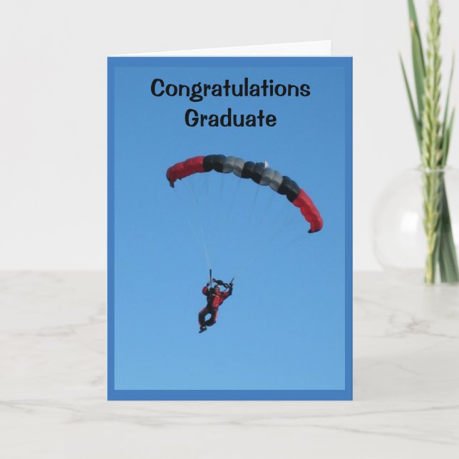 The Sky's The Limit Graduation Card With Skydiver (Front)