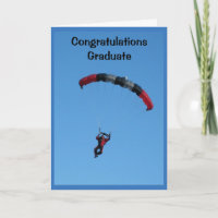 The Sky's The Limit Graduation Card With Skydiver