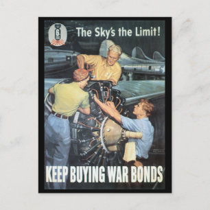 The Sky's The Limit World War II Postcard