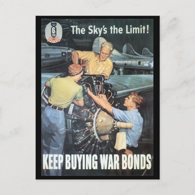 The Sky's The Limit World War II Postcard (Front)