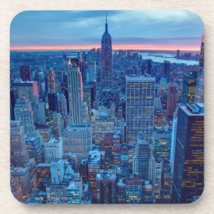 The skyscrapers of Manhattan are lit Coaster
