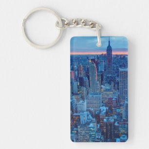 The skyscrapers of Manhattan are lit Keychain