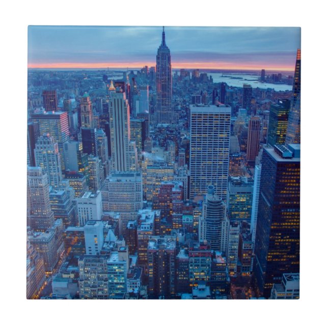 The skyscrapers of Manhattan are lit Tile (Front)
