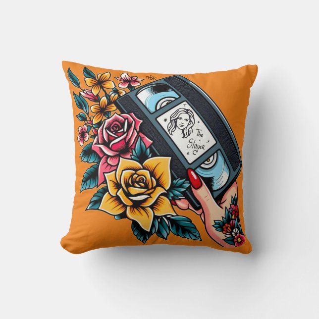 The slayer - VhS Throw Pillow (Front)