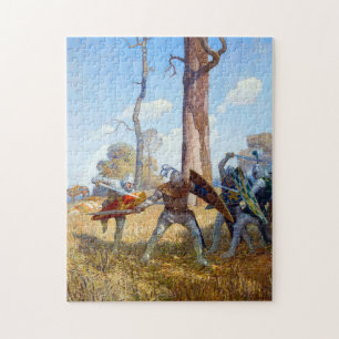 The Slaying of Sir Lamorak, c. 1922 by N.C. Wyeth Jigsaw Puzzle
