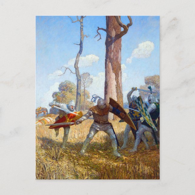 The Slaying of Sir Lamorak, c. 1922 by N.C. Wyeth Postcard (Front)