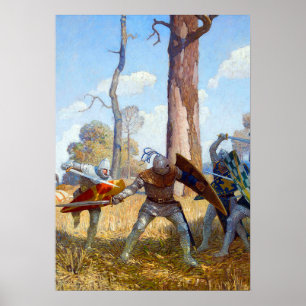 The Slaying of Sir Lamorak, c. 1922 by N.C. Wyeth Poster