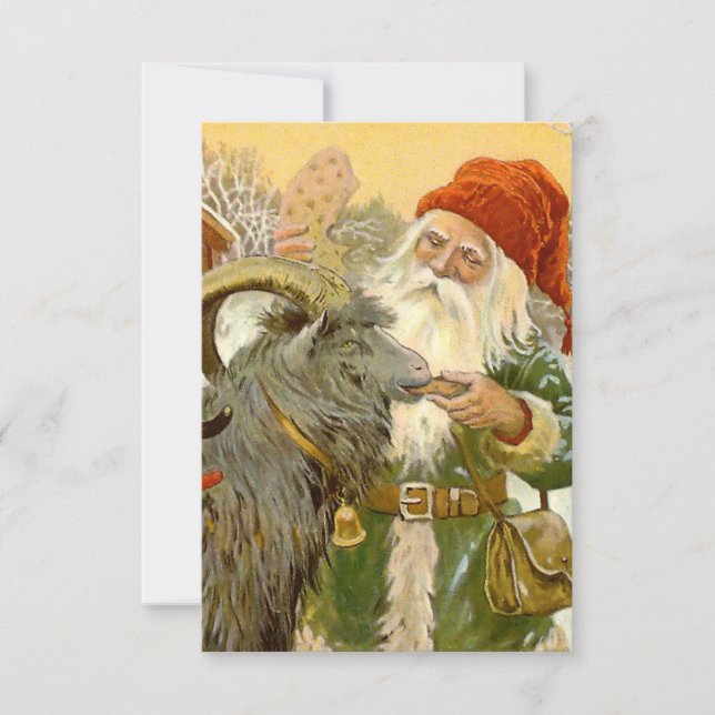 “The Sled Goat” by Jenny Nystrom RSVP Card (Front)