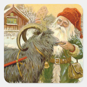 “The Sled Goat” by Jenny Nystrom Square Sticker