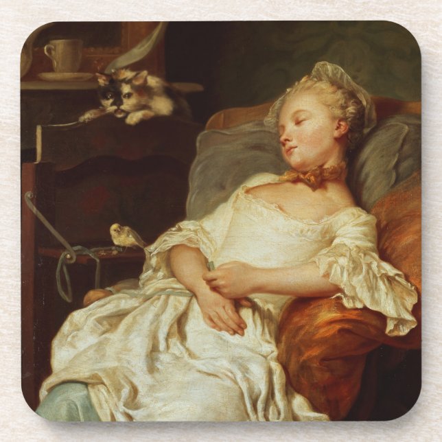 The Sleeper, 1759 (oil on canvas) Coaster (Front)