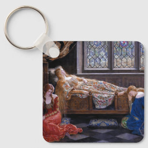 The Sleeping Beauty, c. 1921 by John Collier Keychain