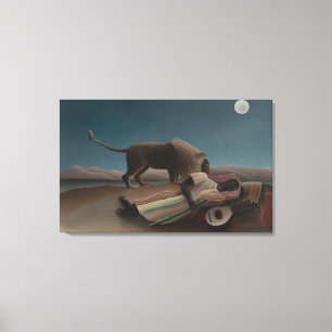 The Sleeping Gypsy by Henri Rousseau, Vintage Art Canvas Print