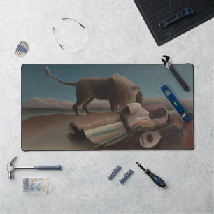 The Sleeping Gypsy by Henri Rousseau, Vintage Art Desk Mat