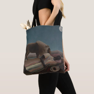 The Sleeping Gypsy by Henri Rousseau, Vintage Art Tote Bag